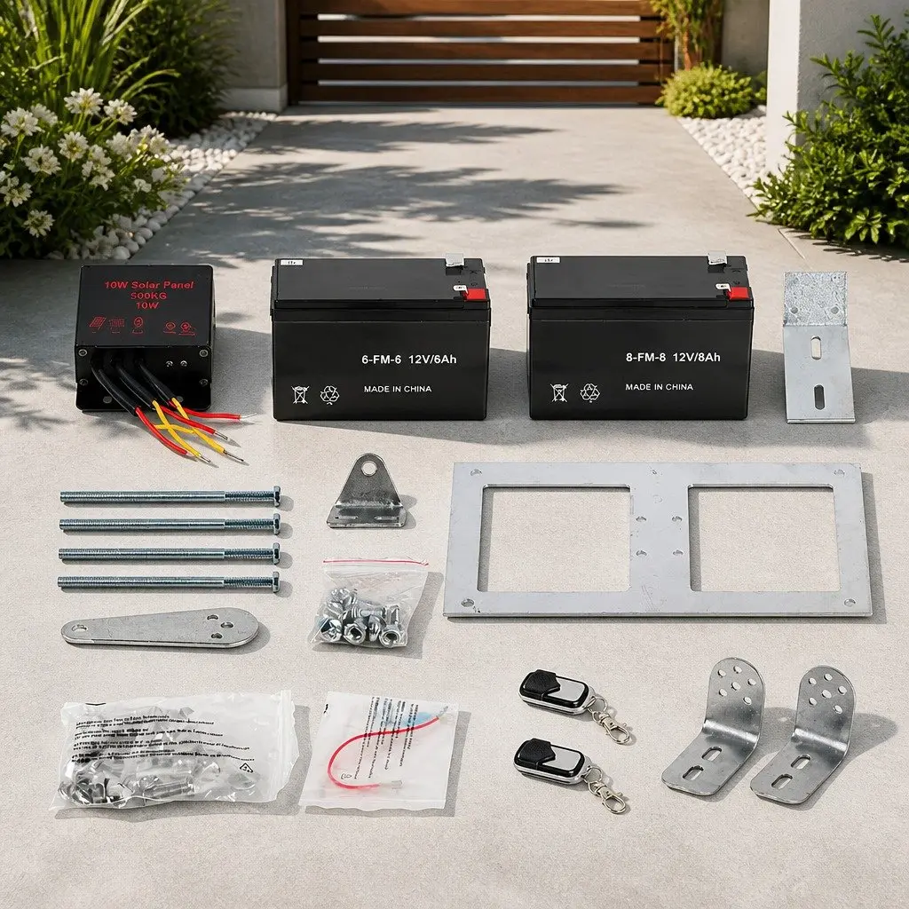 Solar Powered Single Swing Gate Opener 500KG 10W Panel Remote Control Automatic