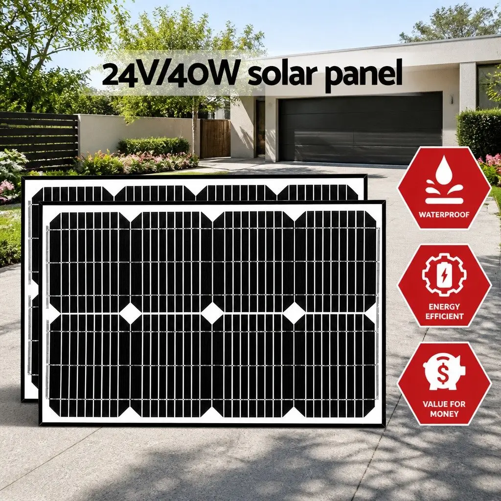 Solar Powered Dual Swing Gate Opener 800kg 40W Panel Remote Control Black