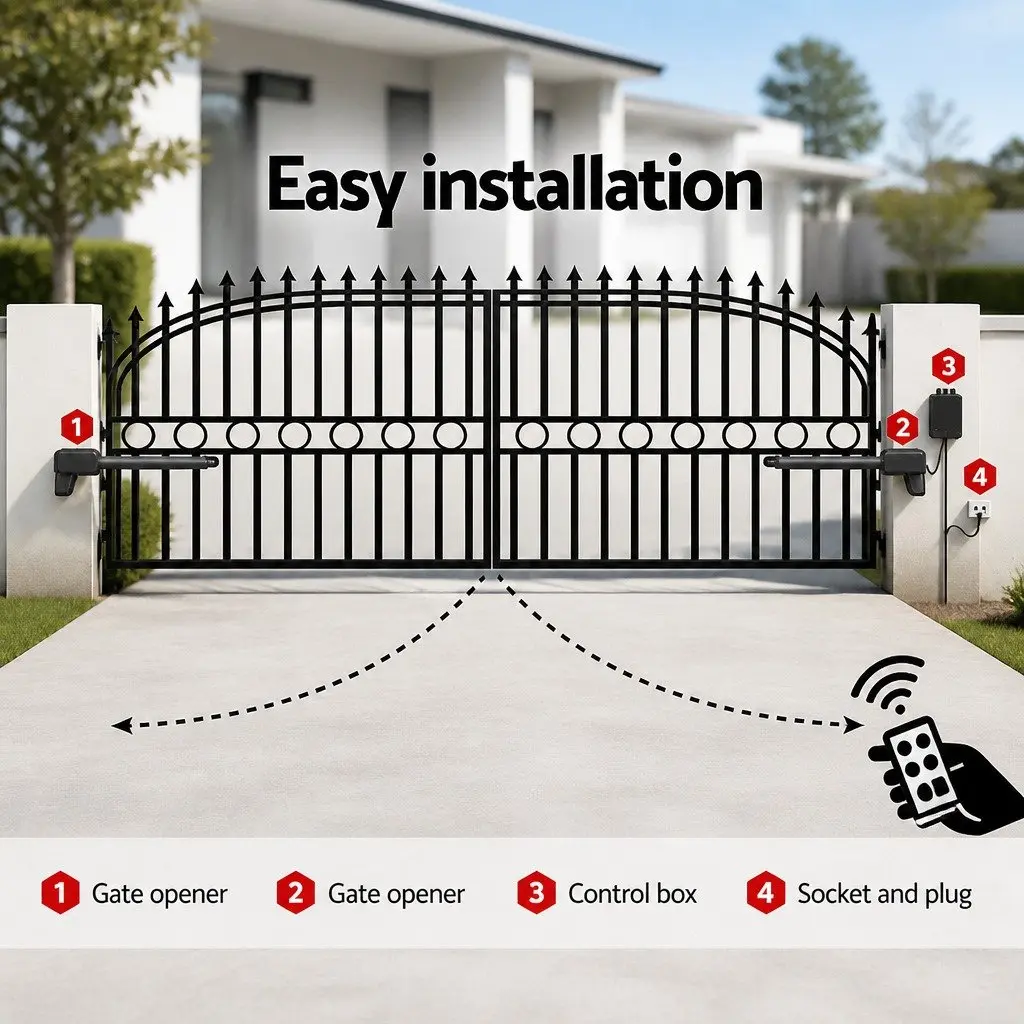 Electric Double Swing Gate Opener System 800kg