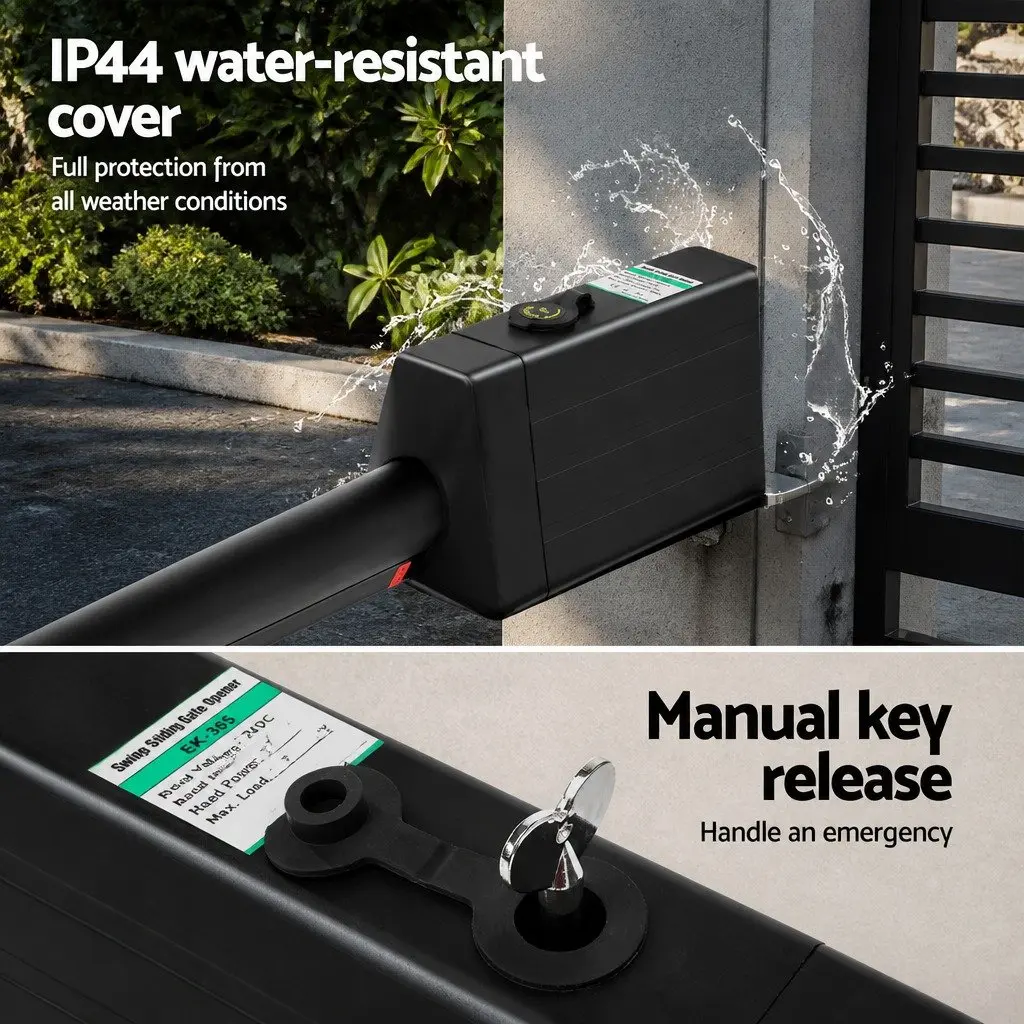 Solar Powered Automatic Gate Opener for Home and Garden 20W for Gates up to 300kg and 5m with Remote Control