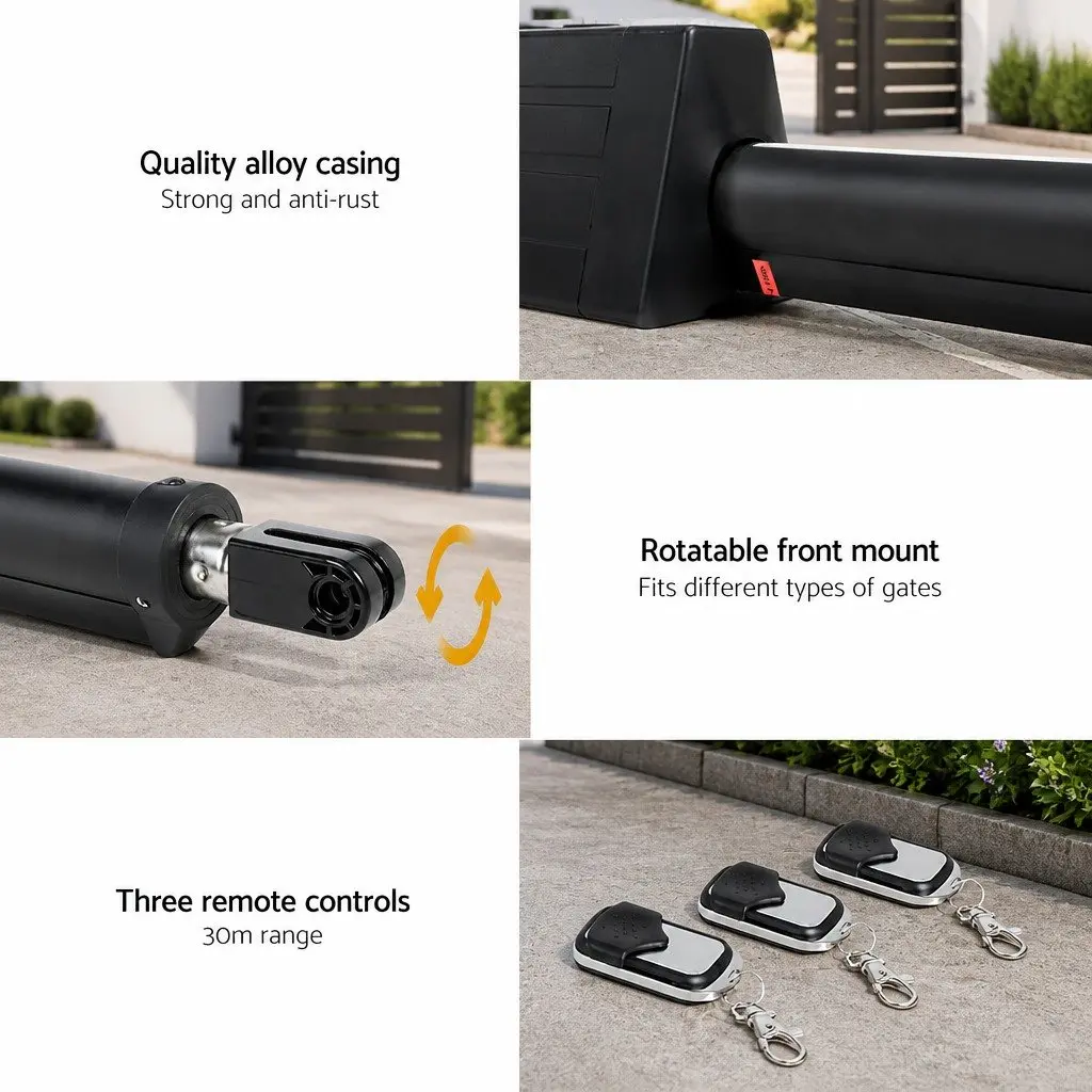 Solar Powered Automatic Gate Opener for Home and Garden 20W for Gates up to 300kg and 5m with Remote Control