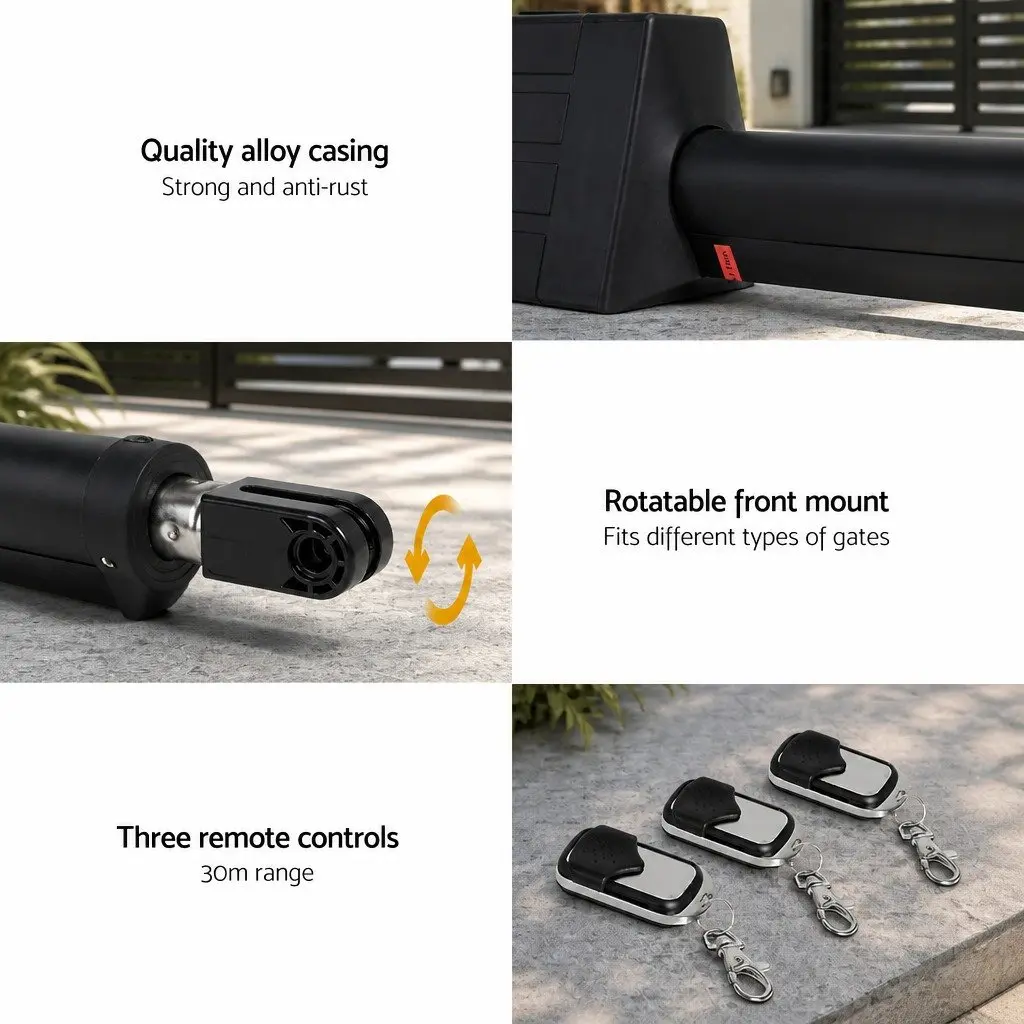 Solar Powered Automatic Gate Opener for Home 40W Single Swing Control