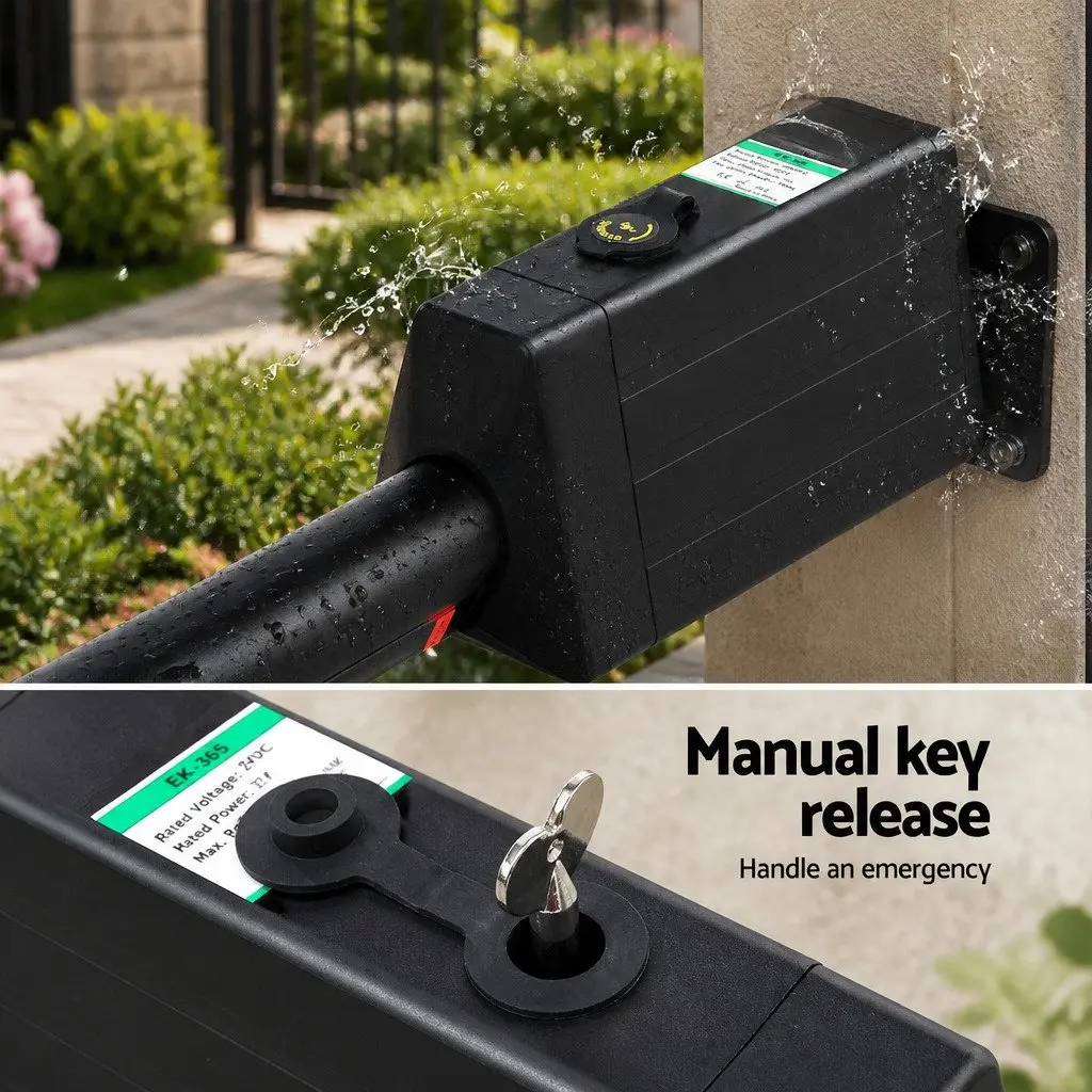 Solar Powered Automatic Gate Opener System for Home Garden Single Swing Control 10W
