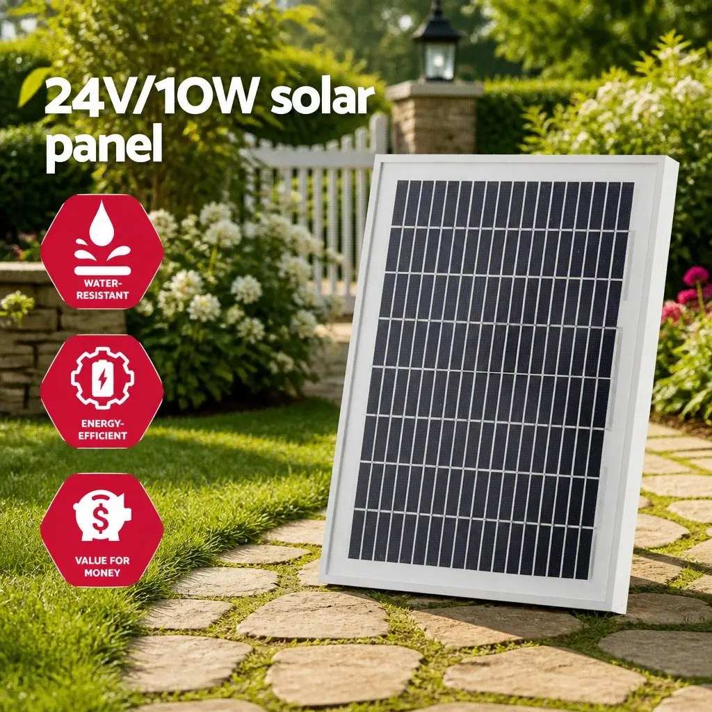 Solar Powered Automatic Gate Opener System for Home Garden Single Swing Control 10W