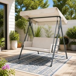 Specifications of 3-Seater Outdoor Swing Chair with Beige Canopy