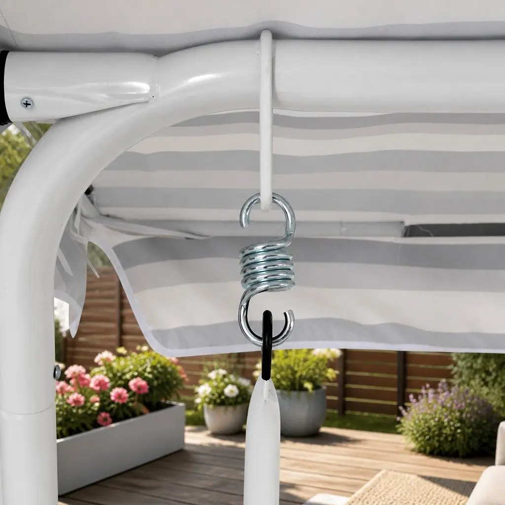 Outdoor Swing Chair 3 Seater Garden Bench Canopy Patio Lounger 190cm x 120cm x 175cm
