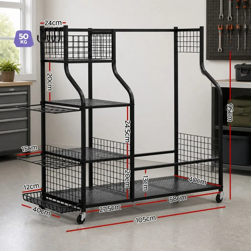 Golf Bag Storage Rack with Wheels