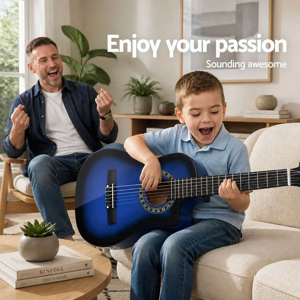 34-Inch Blue Classical Guitar