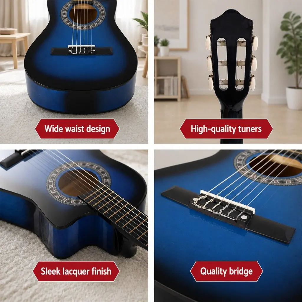 34 Inch Classical Guitar Nylon String Wooden Body Beginner Adult Kids Music