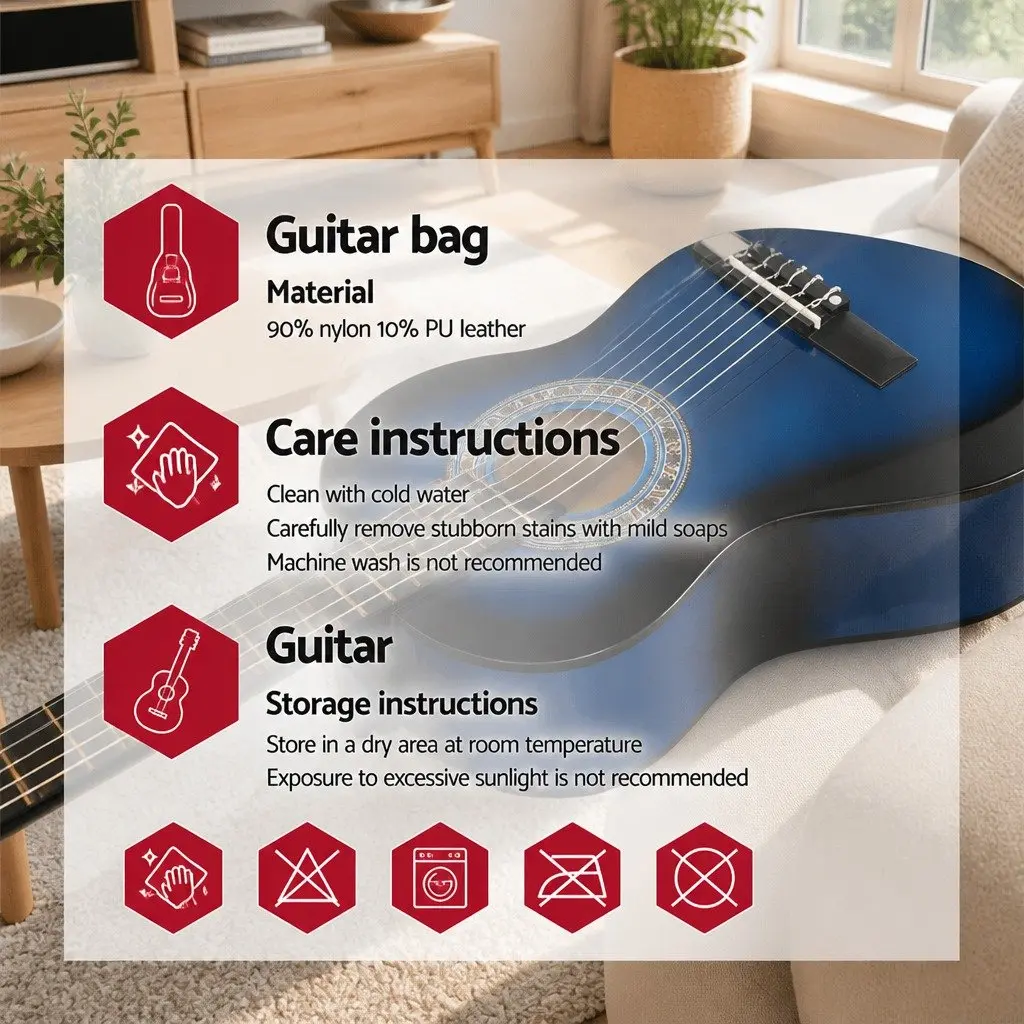 34 Inch Classical Guitar Nylon String Wooden Body Beginner Adult Kids Music