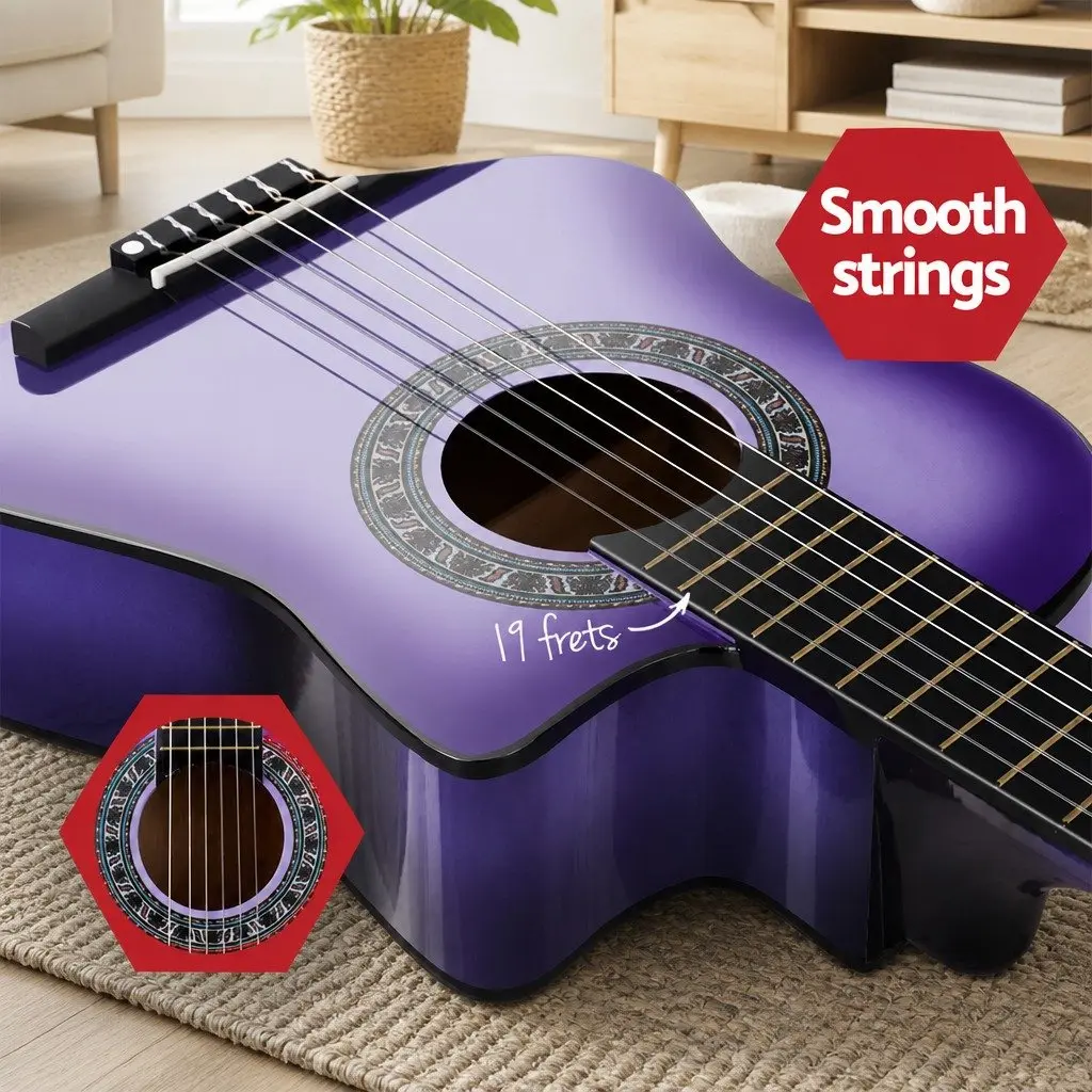 34 Inch Classical Guitar for Kids Learning Purple