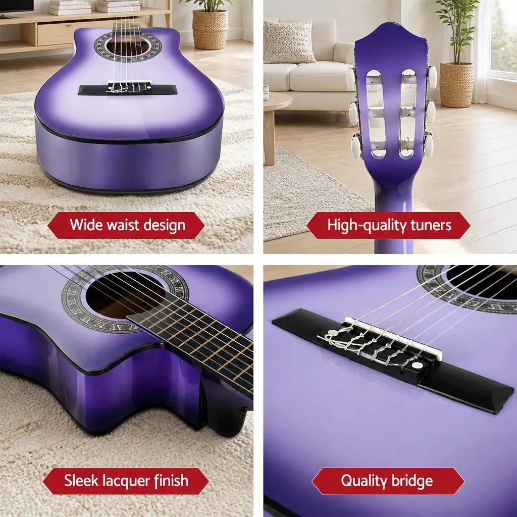 34 Inch Classical Guitar for Kids Learning Purple