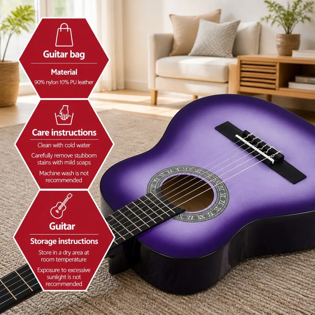34 Inch Classical Guitar for Kids Learning Purple