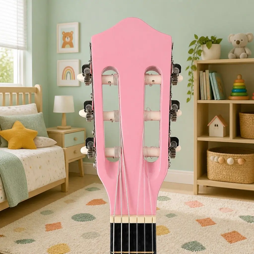 34 Inch Classical Guitar Nylon String Wooden Body Beginner Kids Learning Pink