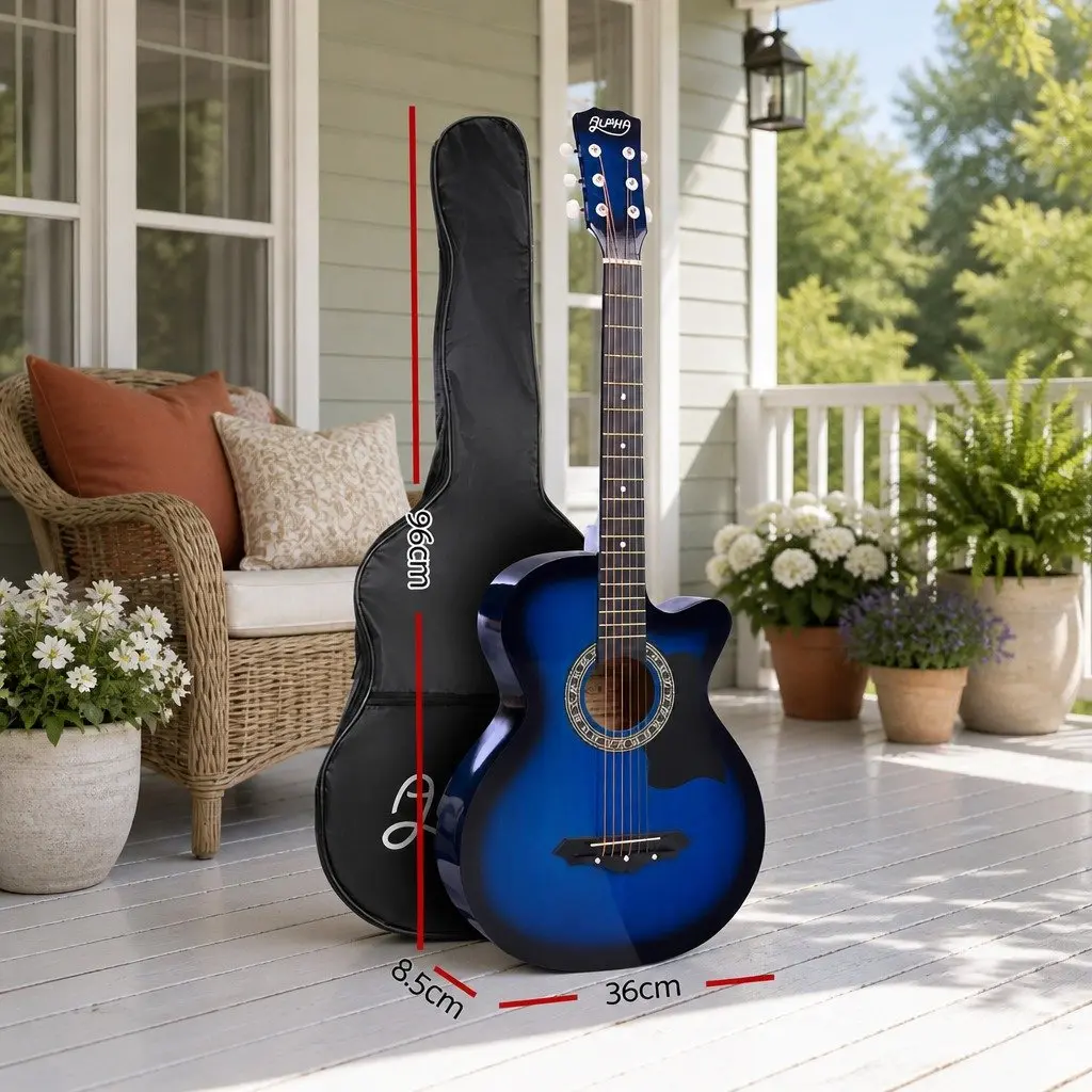 38 Inch Acoustic Cutaway Guitar with Steel Strings