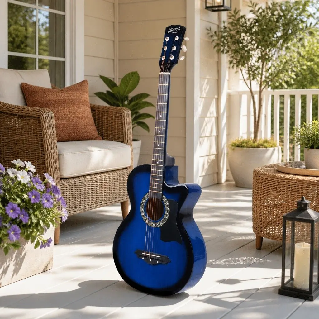38 Inch Acoustic Cutaway Guitar with Steel Strings