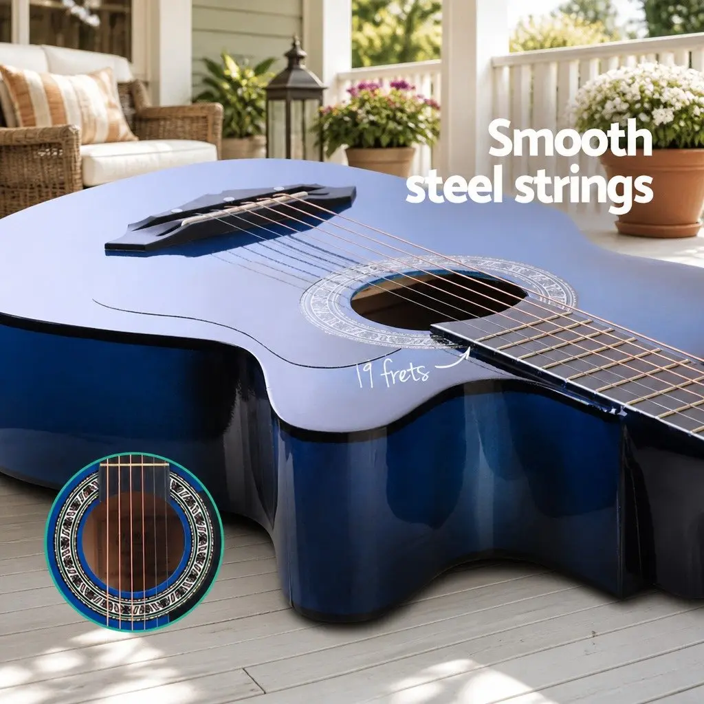 38 Inch Acoustic Cutaway Guitar with Steel Strings