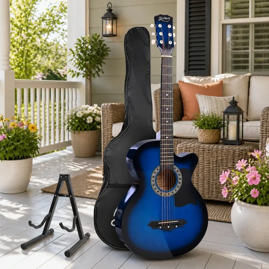 38 Inch Acoustic Cutaway Guitar with Steel Strings