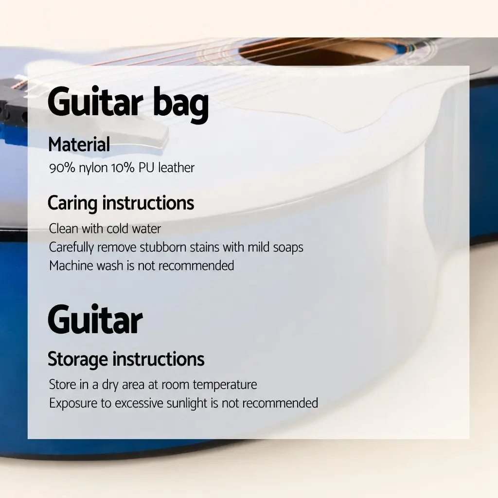 38 Inch Acoustic Cutaway Guitar Steel String Blue Wooden Body Beginners Music