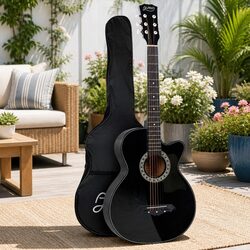 38 Inch Full-Size Black Acoustic Cutaway Guitar Specifications