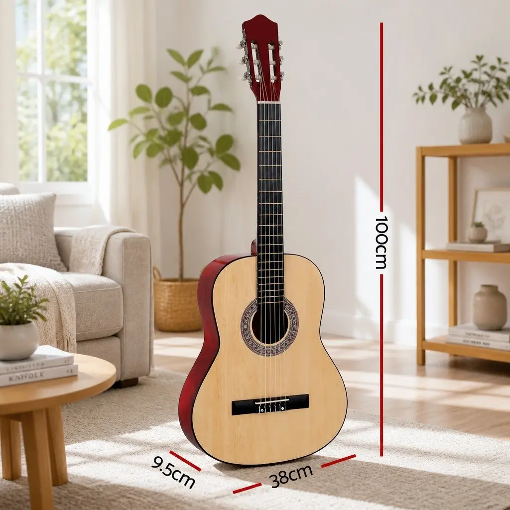 39 Inch Classical Guitar Wooden Body Nylon String for Beginners
