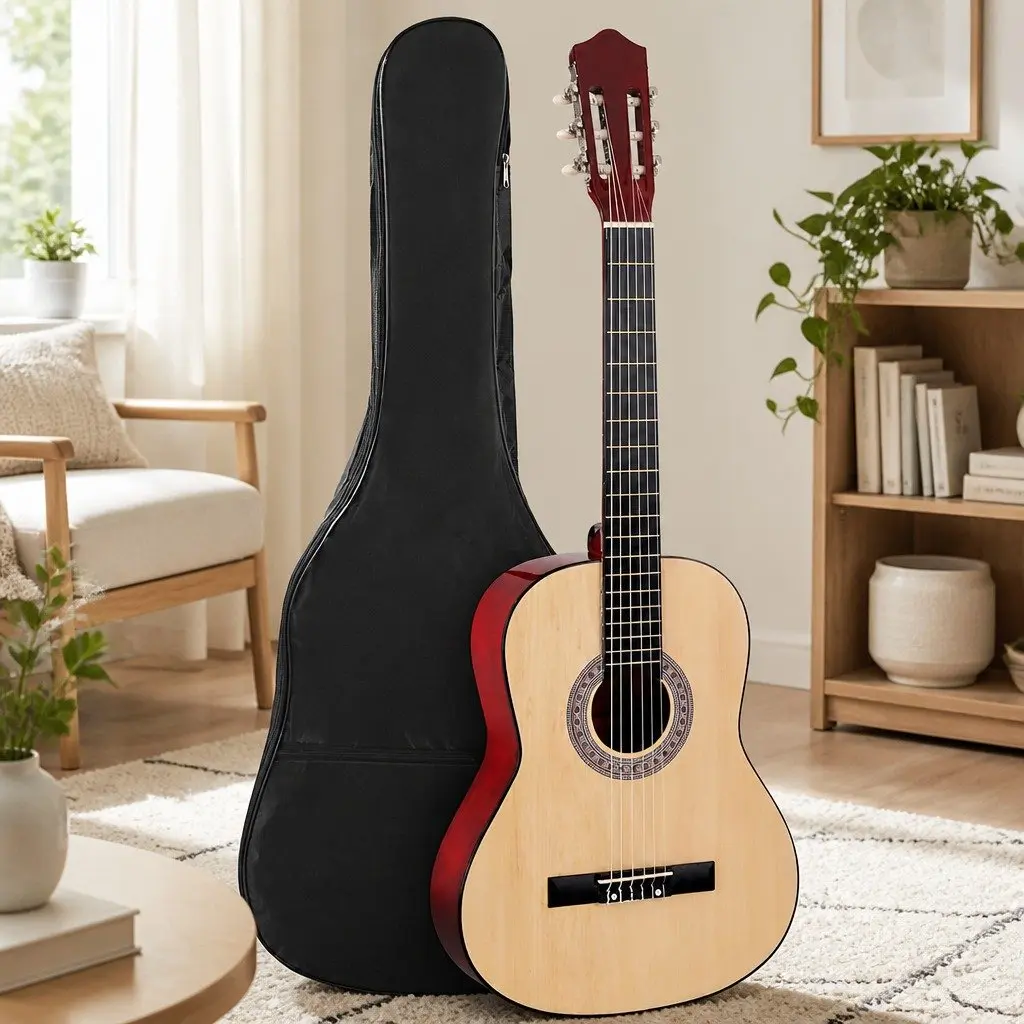 39 Inch Classical Guitar Wooden Body Nylon String for Beginners