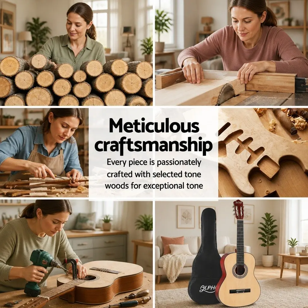 39 Inch Classical Guitar Wooden Body Nylon String for Beginners