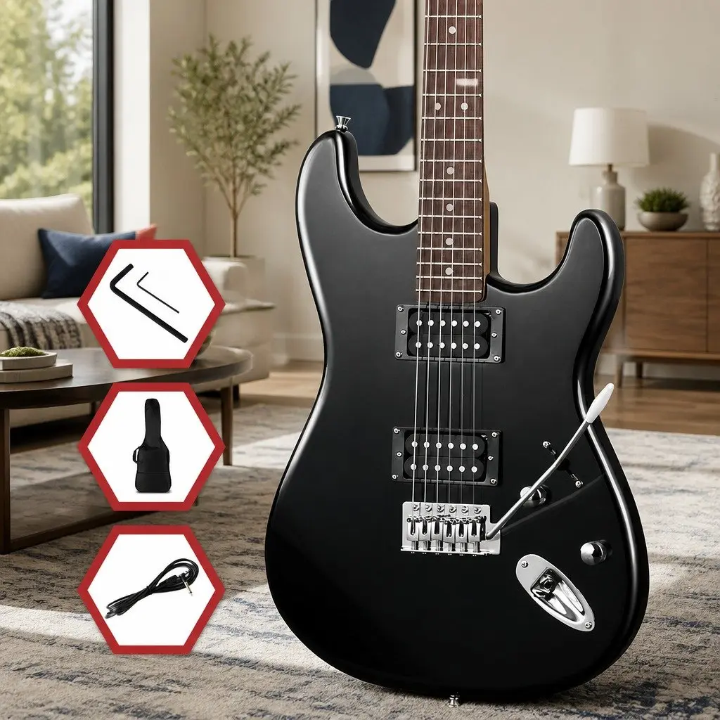 41 Inch Strat-Style Electric Guitar Humbucker Pickups 3-Way Switch Full Size