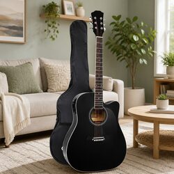 41 Inch Dreadnought Acoustic Guitar - Black Finish