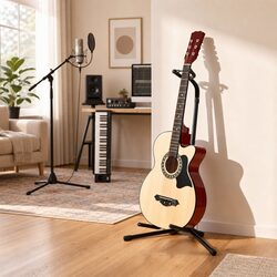 Guitar Stand Specifications: Adjustable Iron Holder, Black
