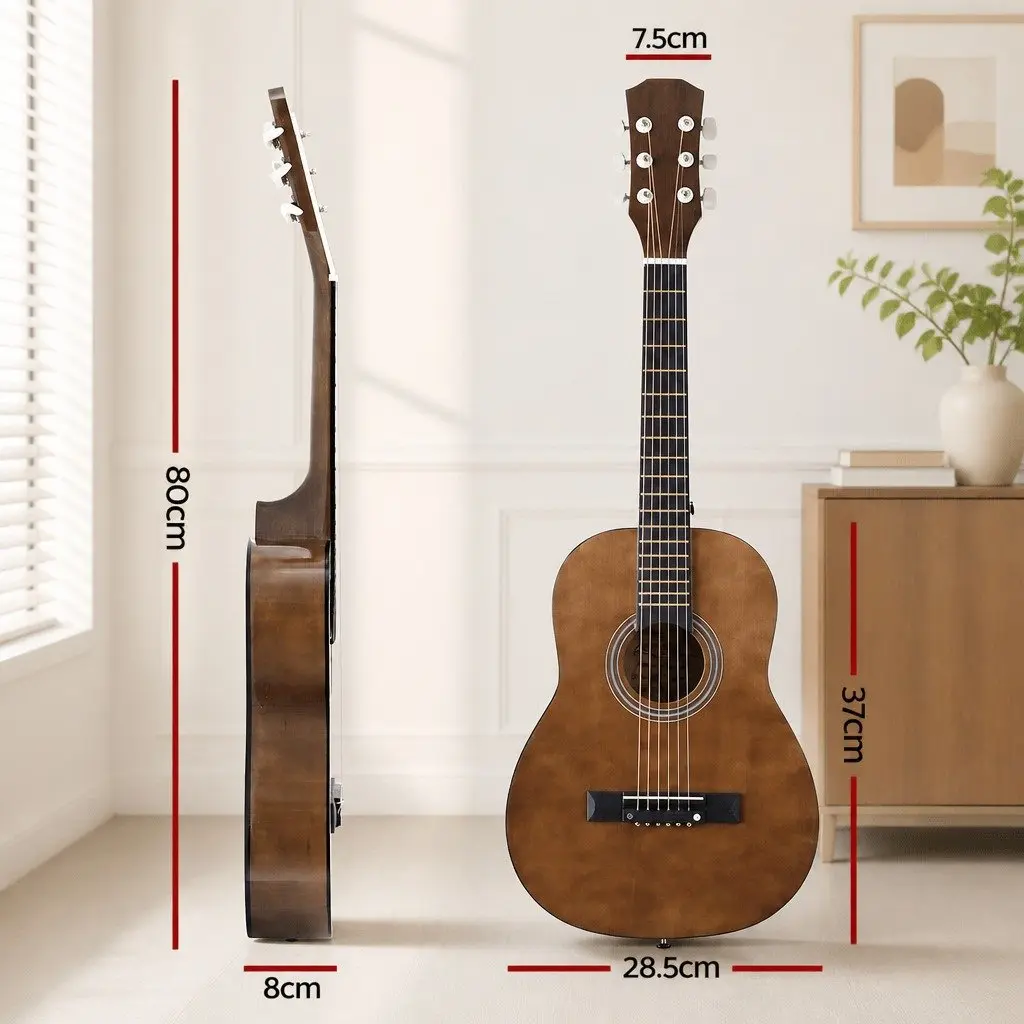 31 Inch Steel String Acoustic Guitar Portable for Beginners Compact with Gig Bag
