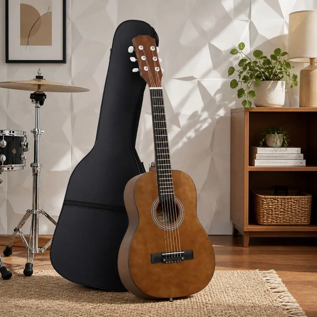 31 Inch Steel String Acoustic Guitar Portable for Beginners Compact with Gig Bag