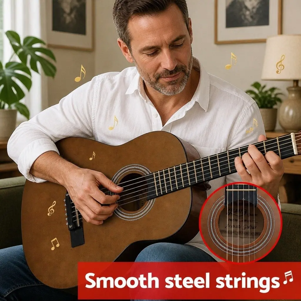 31 Inch Steel String Acoustic Guitar Portable for Beginners Compact with Gig Bag