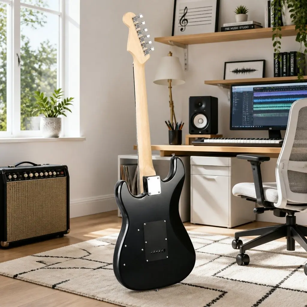 Electric Guitar Combo 20W Amplifier Beginner Music Set Stratocaster Style
