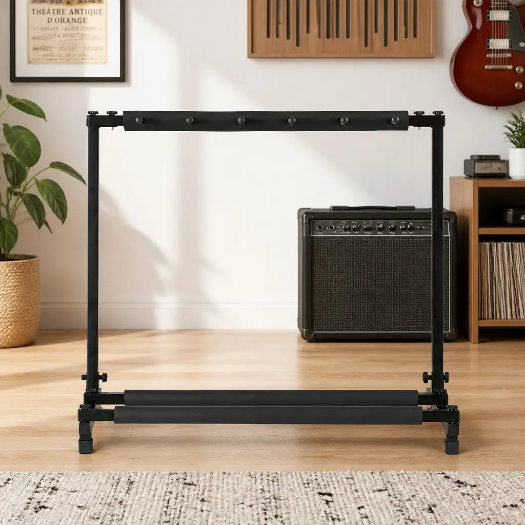 5-Guitar Folding Stand with Protective Foam Padding