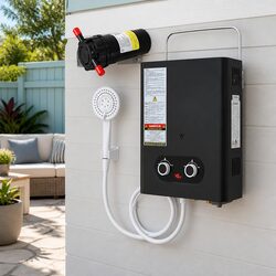 LPG-Powered Outdoor Water Heater with Safety Features