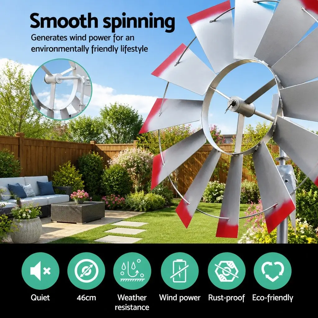 6FT Garden Windmill with Weathervane