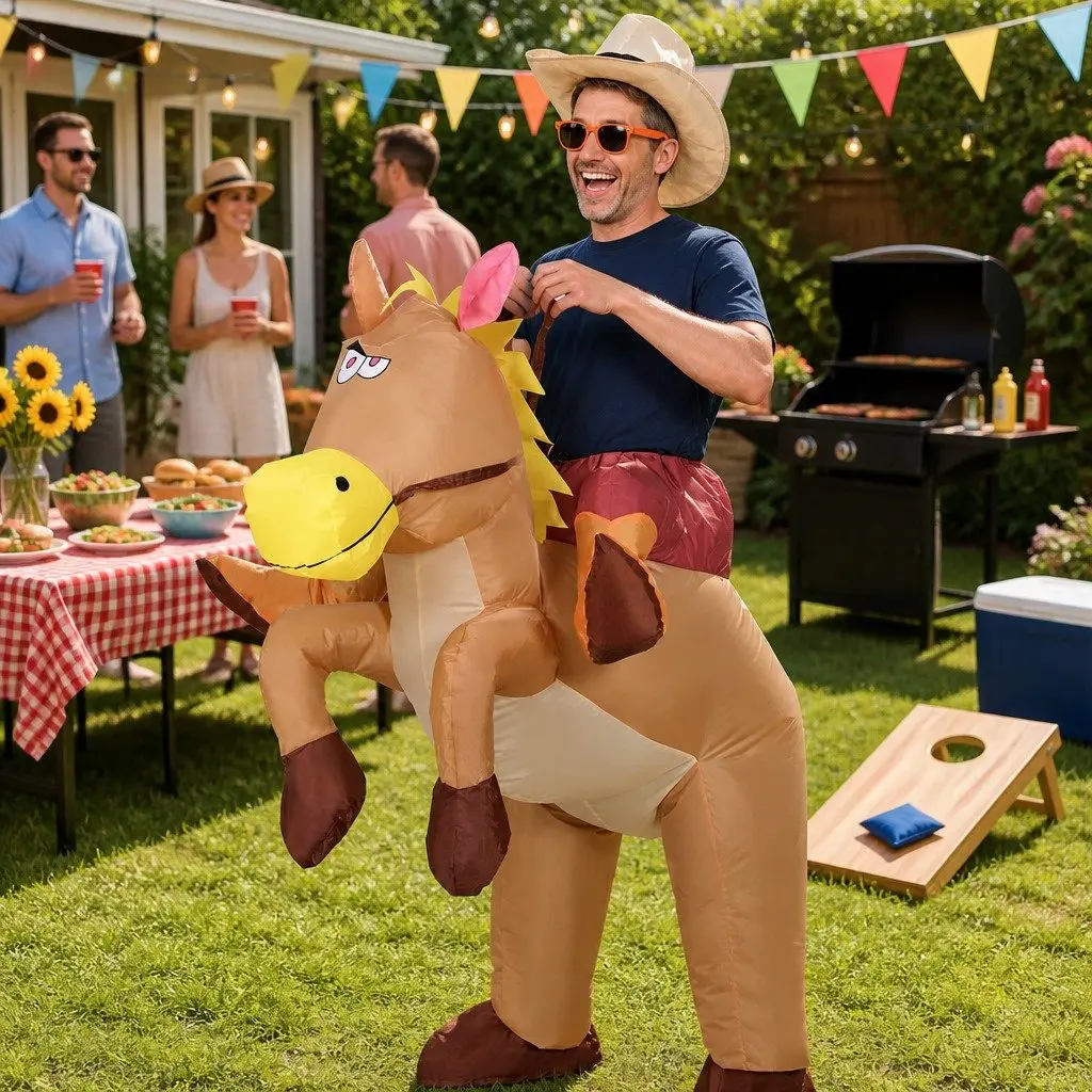 Inflatable Cowboy Costume Adult Unisex Party 1.48m