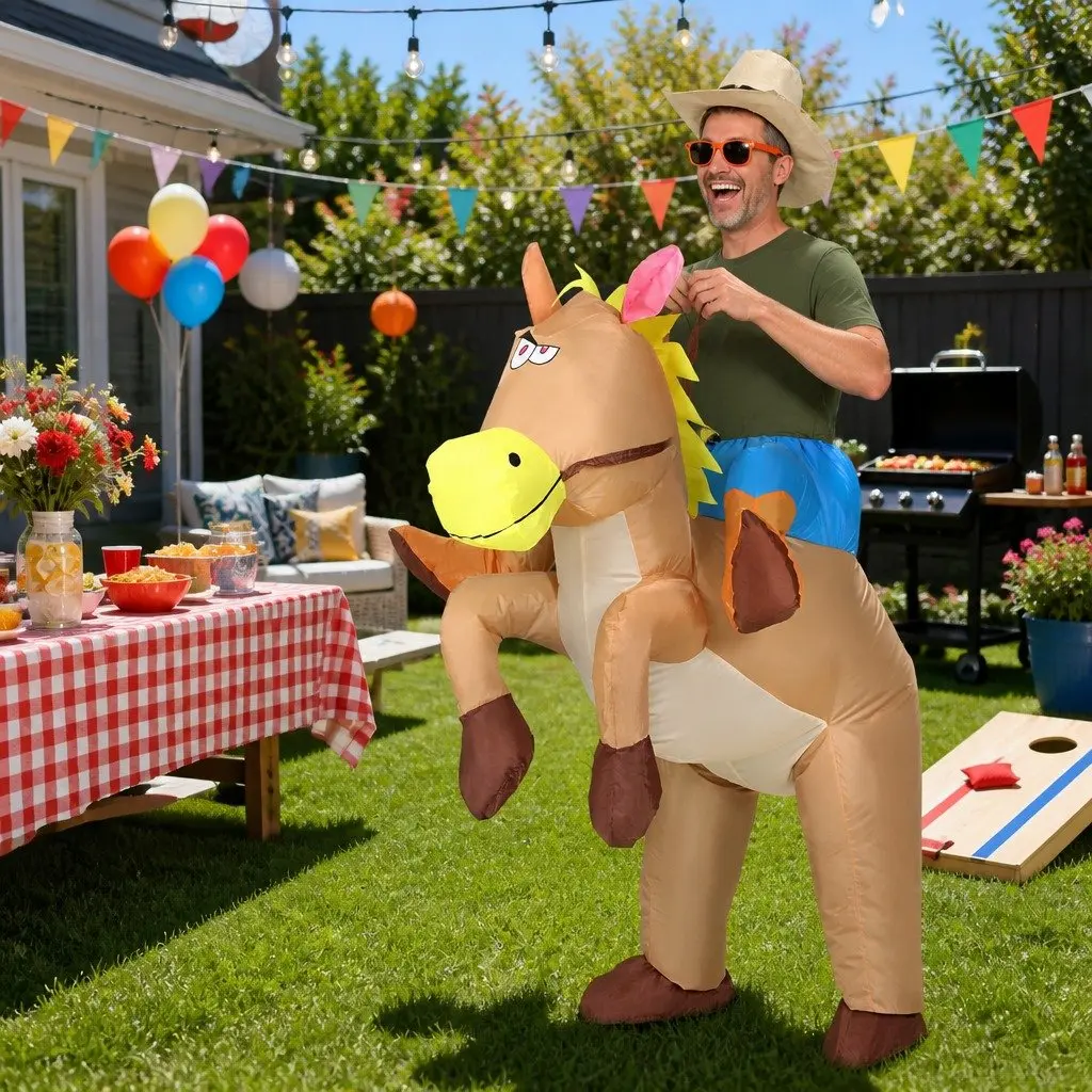 Inflatable Cowboy Costume Adult Unisex Party 1.48m