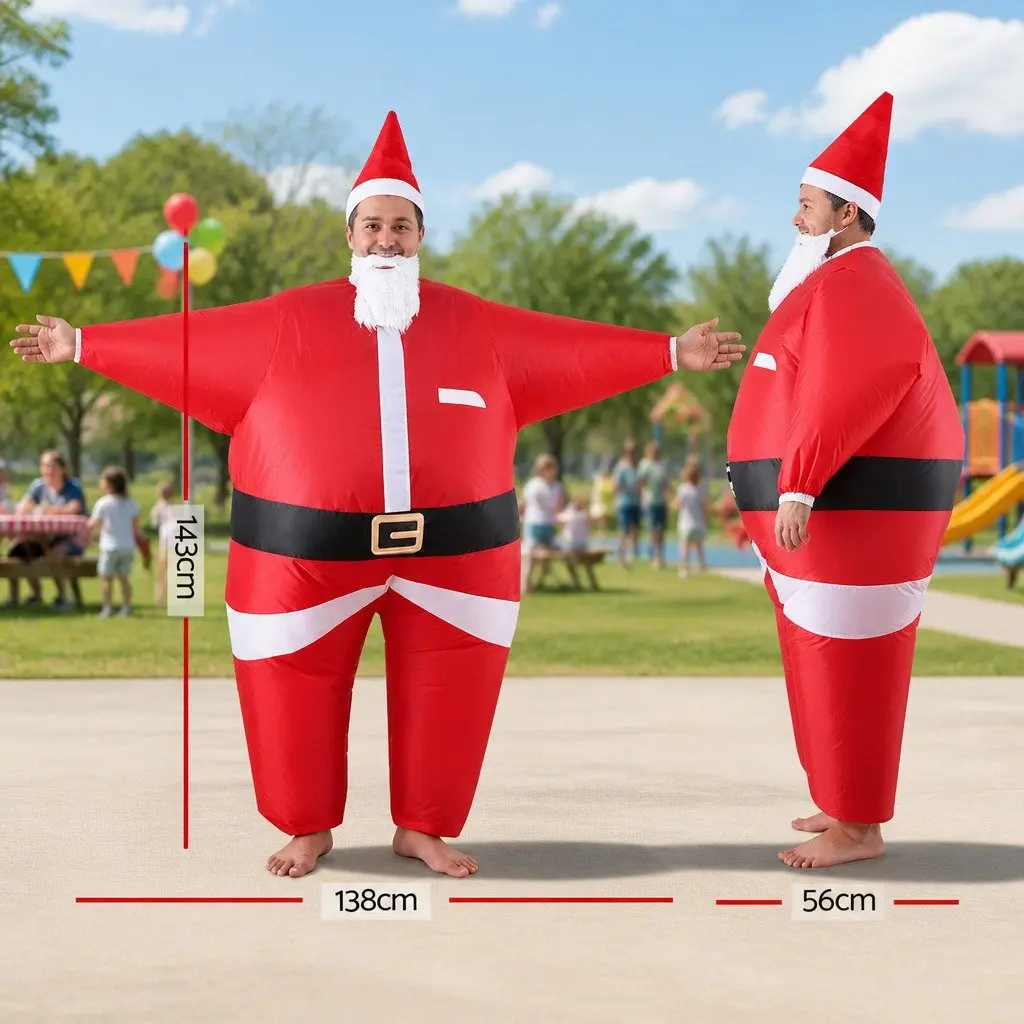Inflatable Santa Claus Christmas Costume Adult Party Fancy Dress Blow Up Unisex