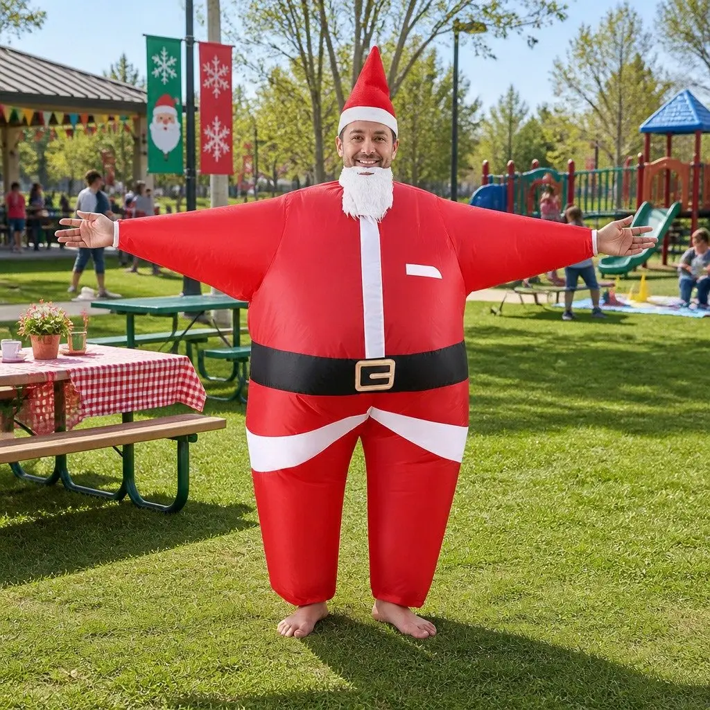 Inflatable Santa Claus Christmas Costume Adult Party Fancy Dress Blow Up Unisex