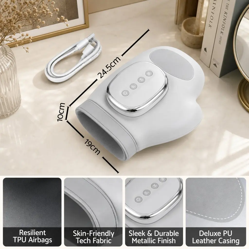 Hand Massager with Heat Compression Air Massage 5 Intensity Levels 3 Modes