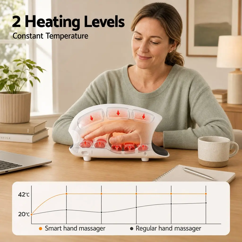 Hand Massager with Heat Compression Cordless 3 Modes 3 Temperatures Air