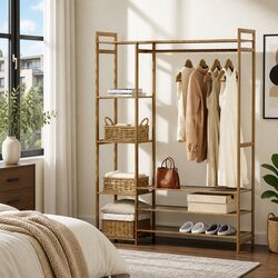 Garment Rack with 8 Adjustable Shelves – Dimensions 110cm W x 30cm D x 150cm H