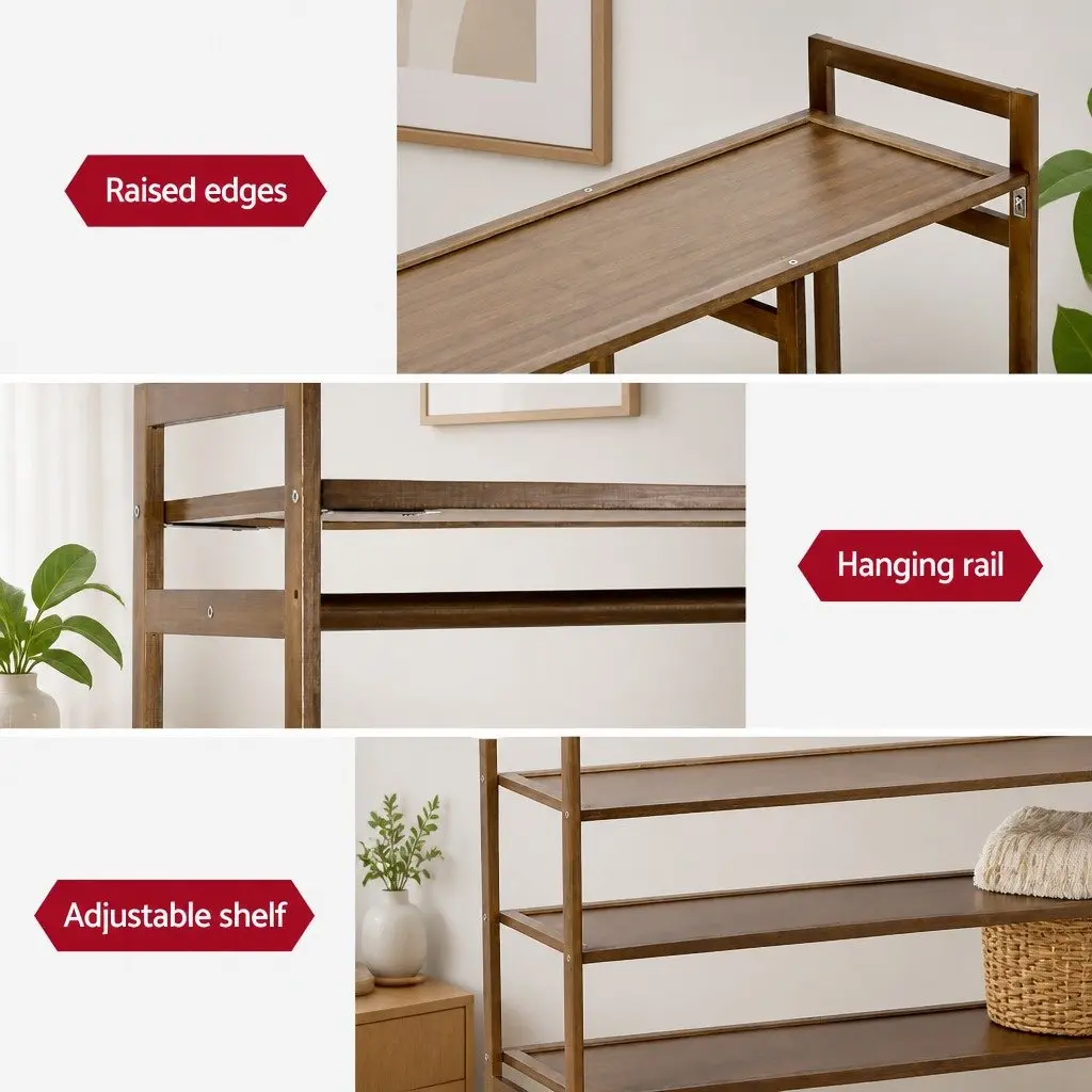 Clothes Rack Garment Airer for Home Use with Adjustable Shelves and Hanging Rail White
