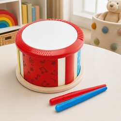 Double Sided Drum Kids Musical Instrument Wooden Toy Early Learning Rhythm Play