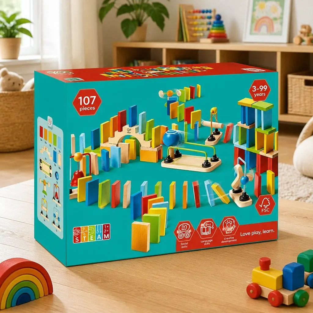 Dynamo Dominoes Set 107pc Interactive Chain Reaction Domino Blocks STEM