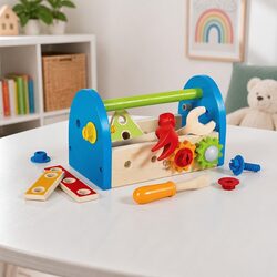 Kids Wooden Tool Box Set – 17 Pieces of Fun
