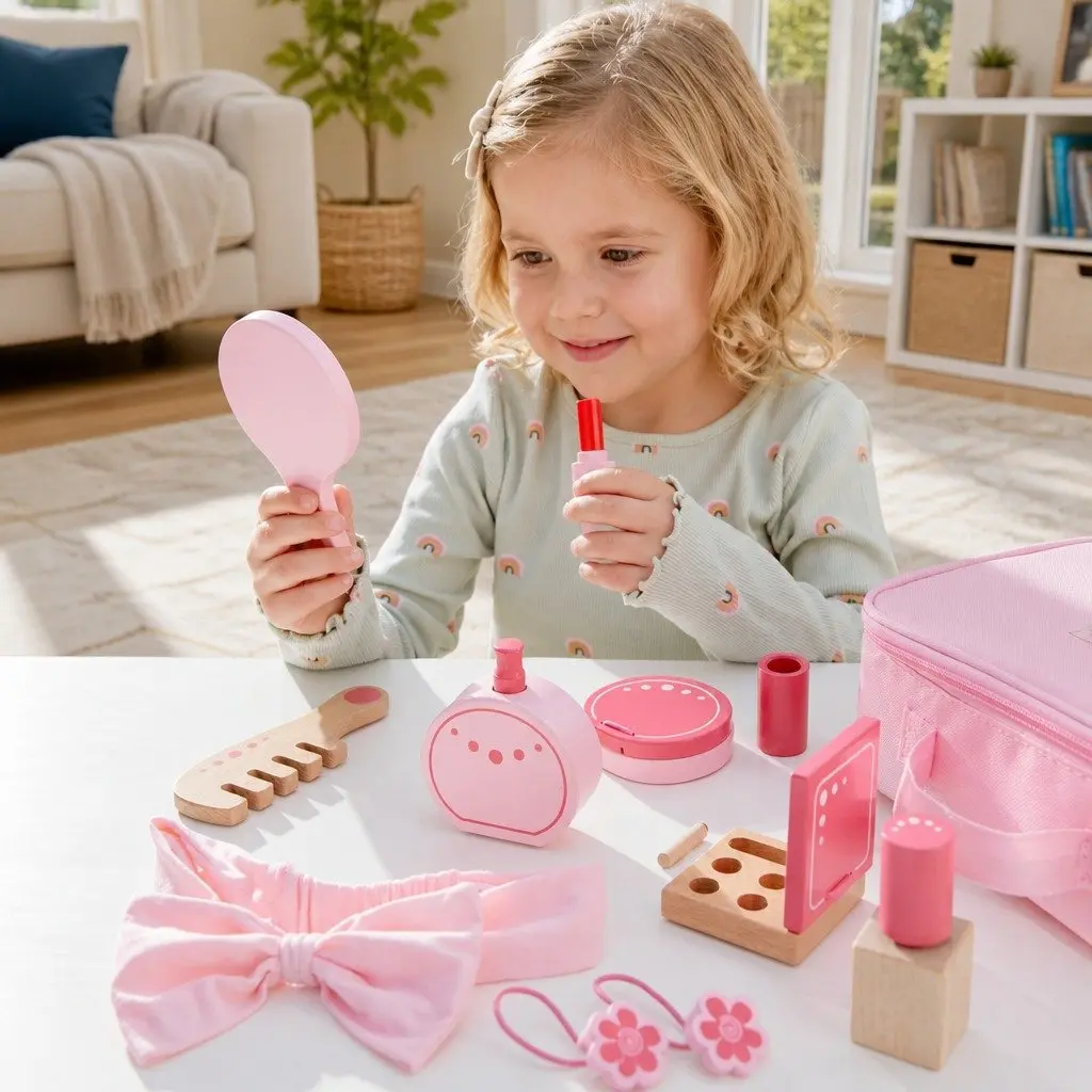 Kids 15pc Grooming Play Set with Realistic Accessories