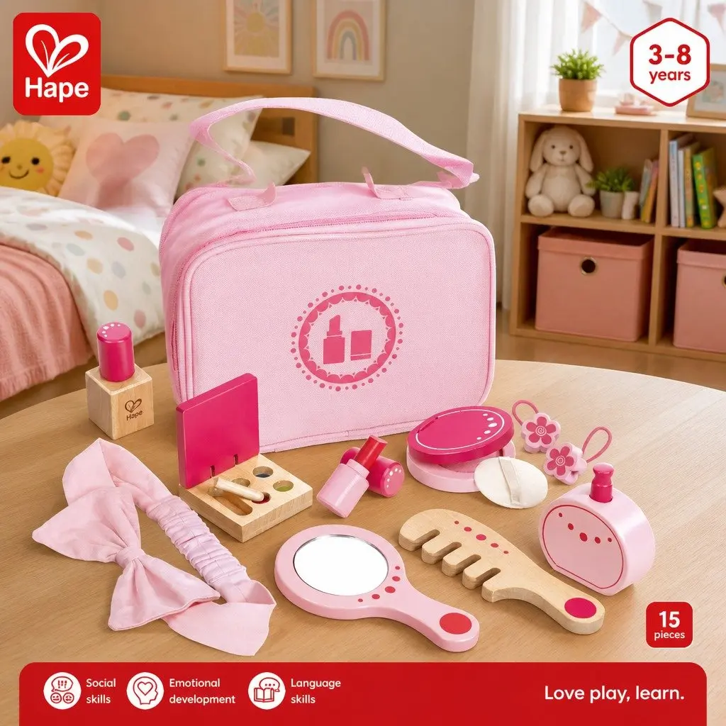 Kids 15pc Grooming Play Set with Realistic Accessories